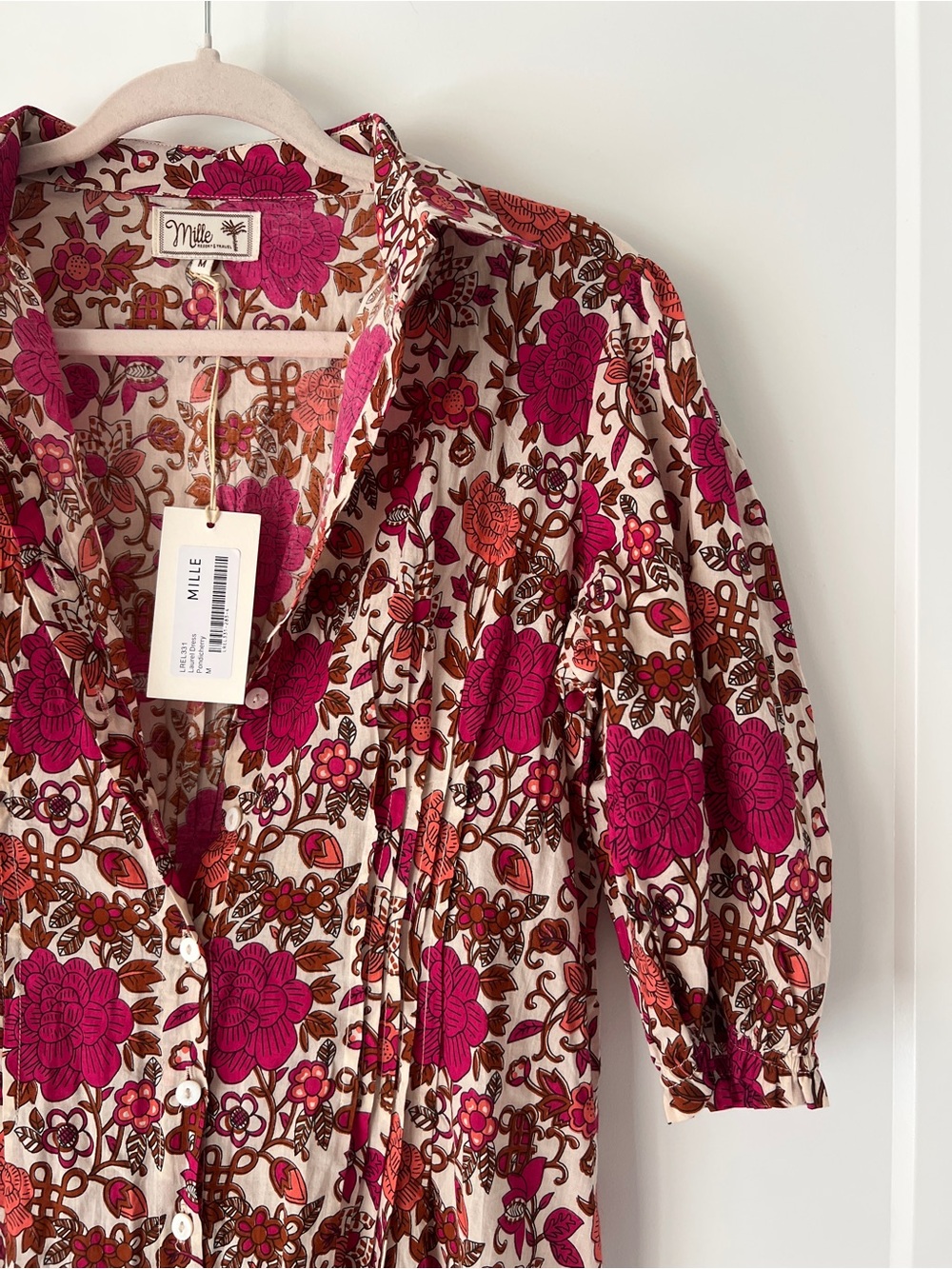 Mille Laurel Dress Floral Maxi in Pondicherry (Fuchsia and Cream) - NWT!! - Picture 5 of 16